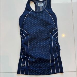 ATHLETA Navy Blue and White Tank